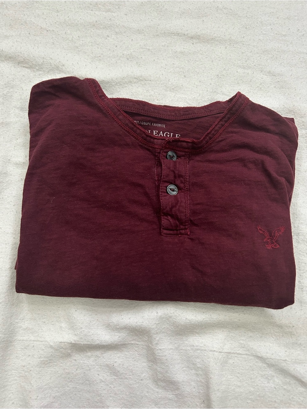 Vintage Burgundy American Eagle Henley Size M